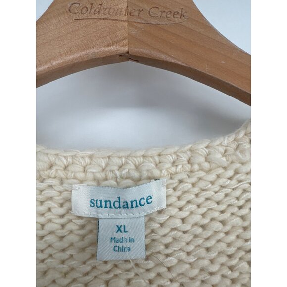 Sundance Womens Neve duster Cardigan Sweater chunky size XL Wool Blend Beige - Picture 3 of 6